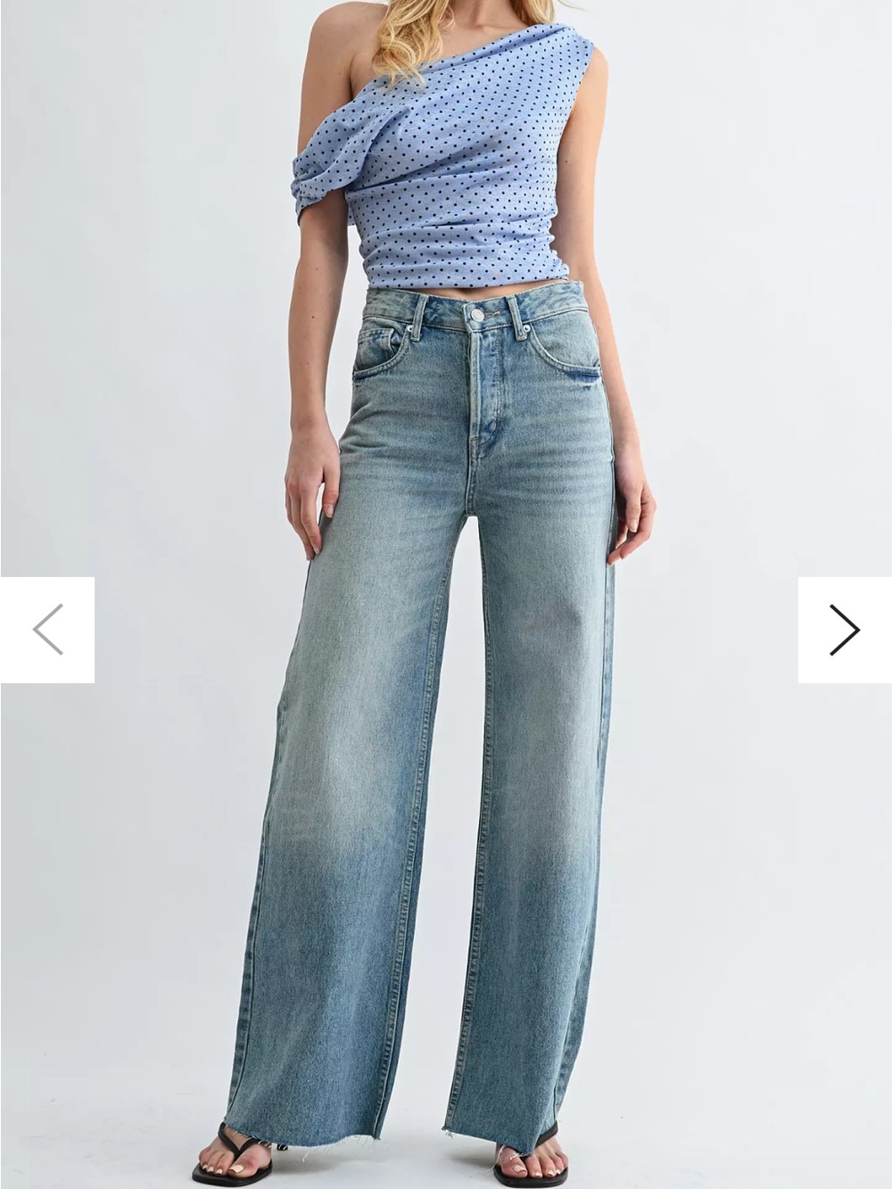 Jemina Denim Beach to Bar Wide Leg Jean Raw Hemline Size 26 Urban Outfitters